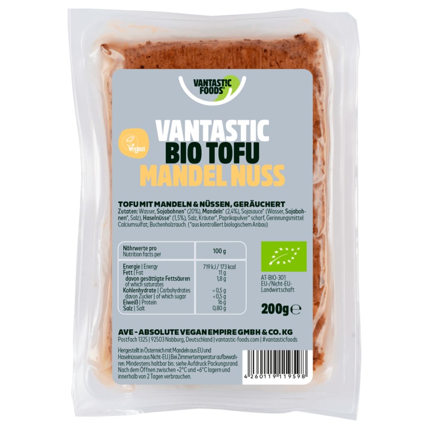 Vantastic Foods Bio-Tofu Mandel-Nuss vegan 200g